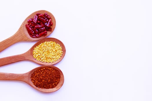 Hot chili pepper on white background.