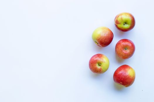 Apples isolated on white background. Top view