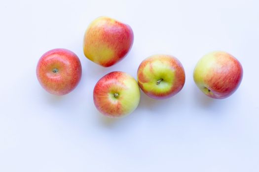 Apples isolated on white background. Top view