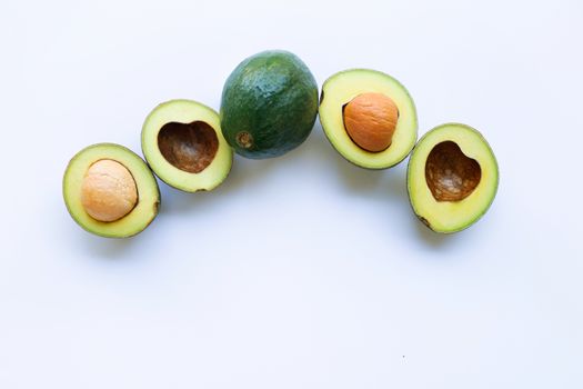 Avocado on white background.