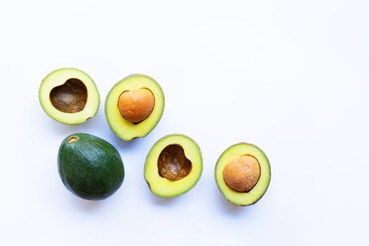 Avocado on white background.