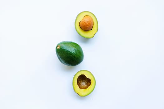 Avocado on white background.