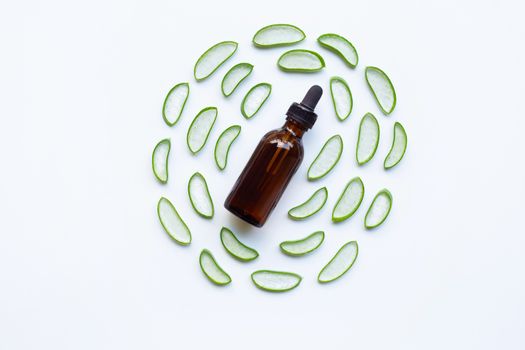 Aloe vera with essential oil bottle