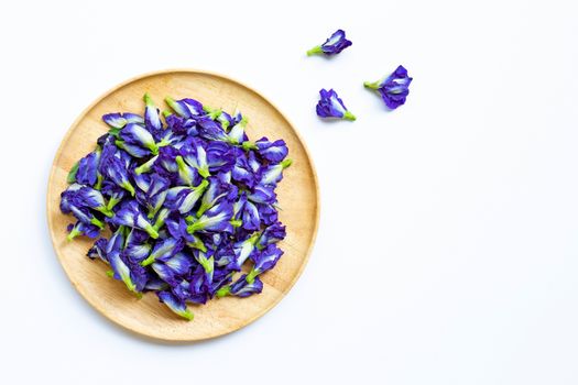 Butterfly pea flower on white background.