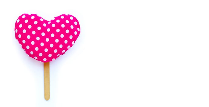Valentine's heart on white background. Copy space