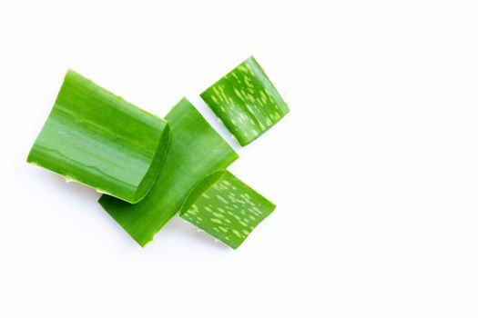 Aloe vera sliced isolated on white background