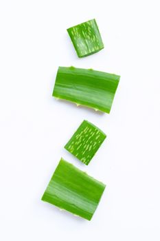 Aloe vera sliced isolated on white background