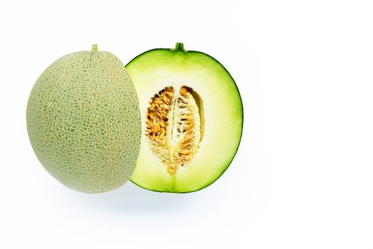 Cantaloupe melon isolated on white background