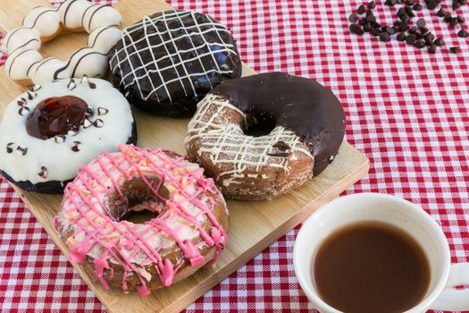 Colorful Doughnut or Donut for Relax Coffee Break Time.