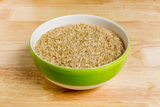 Uncooked Jasmine Brown Rice in Bowl