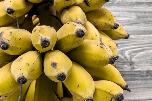 Bunch of ripe banana with black and white background