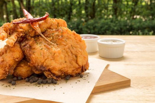 Spicy deep fried chicken great for snack break!