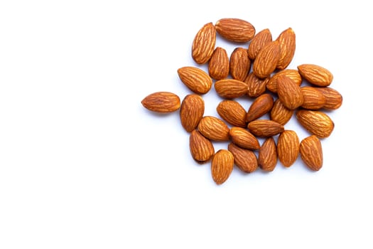 Almonds isolated on white background
