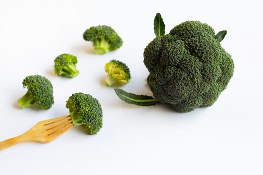 Healthy eating, Broccoli on white background. 