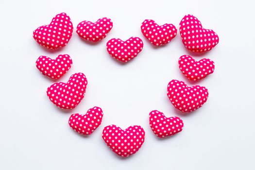 Valentine's hearts on white background