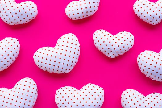 Valentine's hearts on pink, Top view