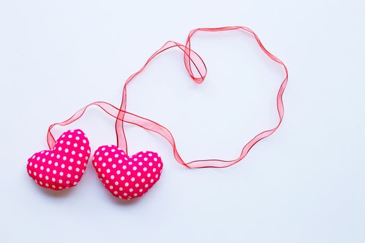 Valentine's hearts on white background
