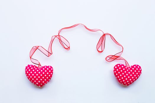 Valentine's hearts on white background