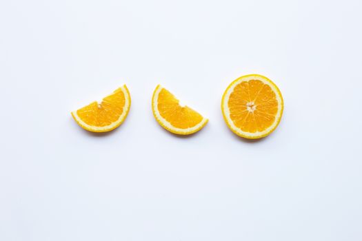 Fresh orange citrus fruit on white background