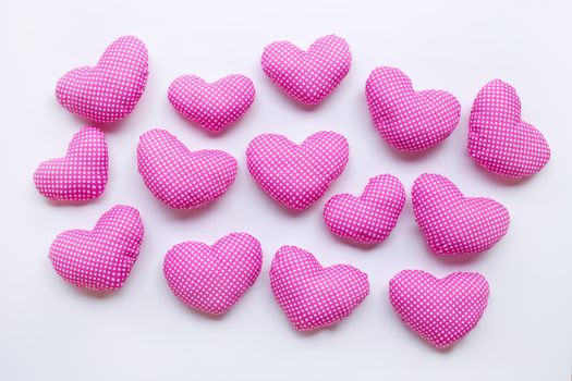 Valentine's hearts on white background