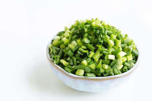 green onions isolated on white background
