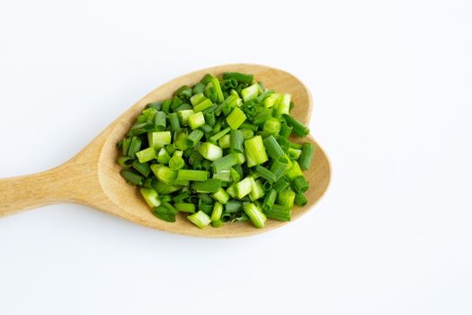 green onions isolated on white background