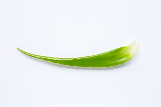Aloe vera is a popular medicinal plant for health and beauty, on white background.