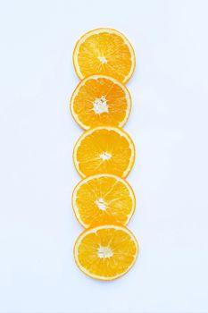 Fresh orange citrus fruit on white background