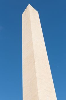 Washington Monument tall obelisk in National Mall Washington DC commemorating George Washington, USA.