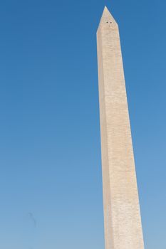 Washington Monument tall obelisk in National Mall Washington DC commorating George Washington, USA.