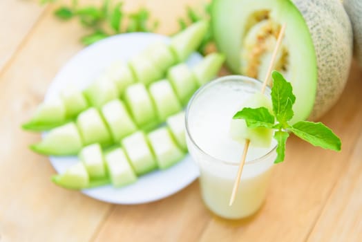 Milk melon Smoothie in glass