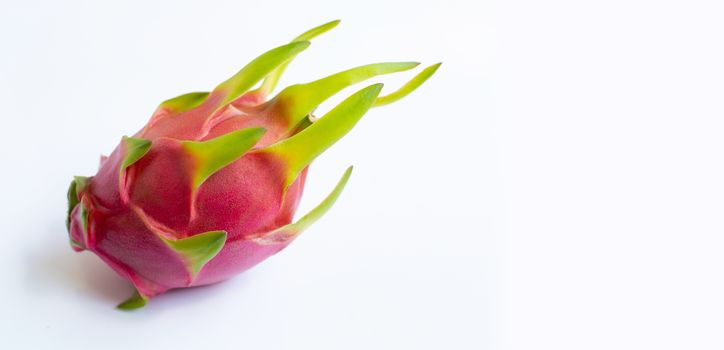 Dragon fruit, pitaya isolated on white background.