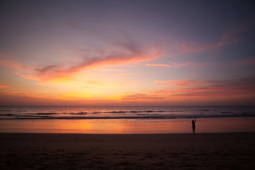 twilight on the beach southern thailand