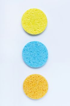 Sponge for  face make-up cleaning on white.