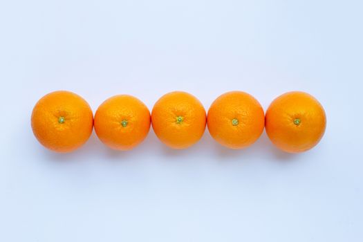 High vitamin C, Juicy and sweet. Fresh orange fruit on white background.