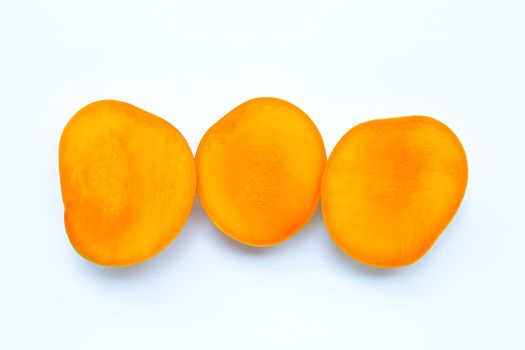 Tropical fruit, Mango  on white background. Top view