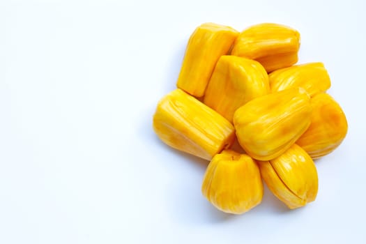 Ripe Jackfruit isolated on white background. Copy space