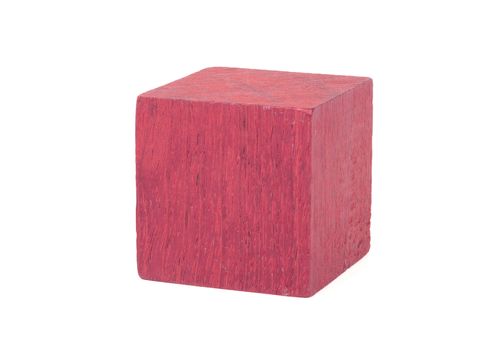 Vintage red building block isolated on white background