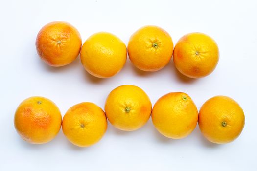 High vitamin C. Grapefruit on white background. Top view
