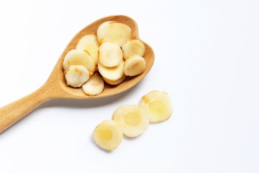Fresh galangal isolated on white background.