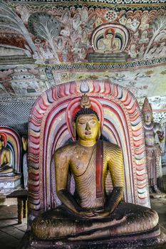 Buddha statues in Dambulla Cave Temple, Sri Lanka