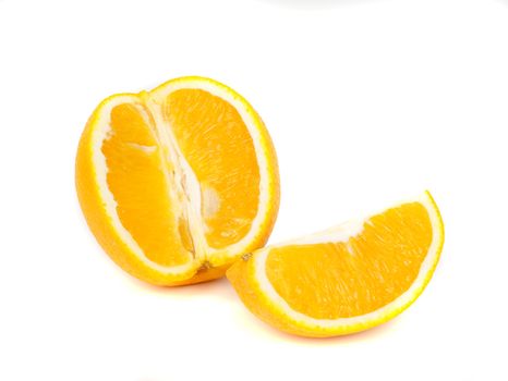fresh navel orange, isolated on white background