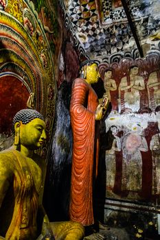 Buddha statues in Dambulla Cave Temple, Sri Lanka