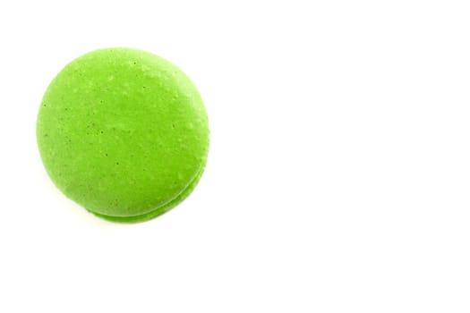 green tea flavoured macaroon, isolated on white background