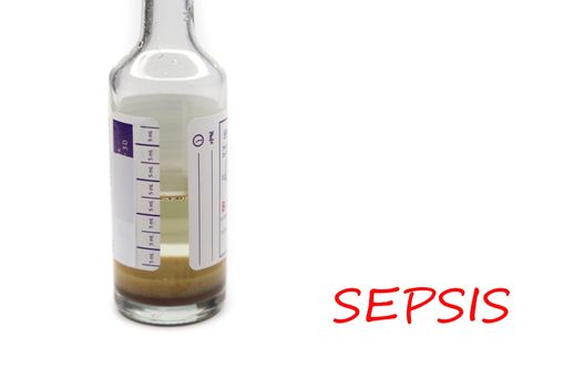 a hemo culture bottle used in sepsis, isolated on white background