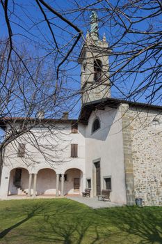 A small Italian church illuminated by a beautiful sunny day.