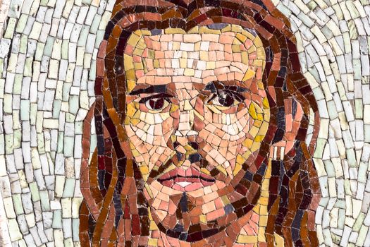 Jesus in a recent mosaic made with ancient techniques.