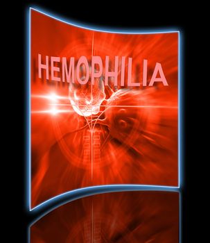 The word Hemophilia   representing the blood disorder or disease that affects people who cannot form clots to close wounds