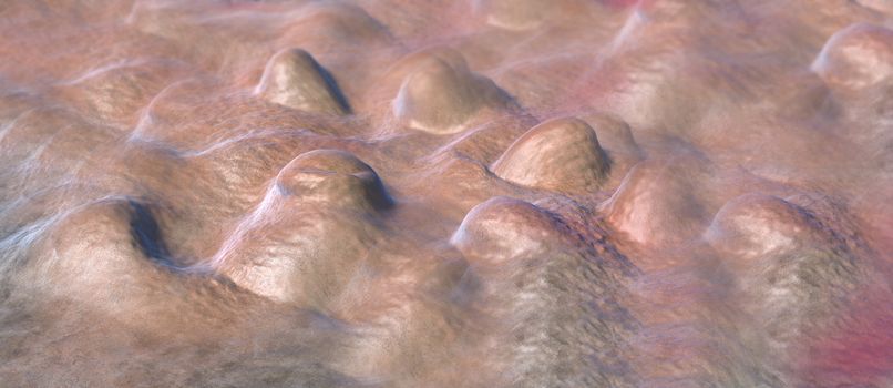 alien terrain with craters made in 3d software