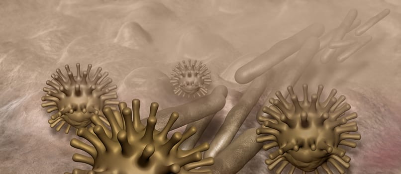 Virus and bacterium background - High Quality 3D Render
